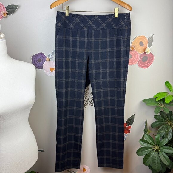 CAbi Navy Blue Plaid Connery Trouser Pant - Size - 6 - Picture 1 of 5